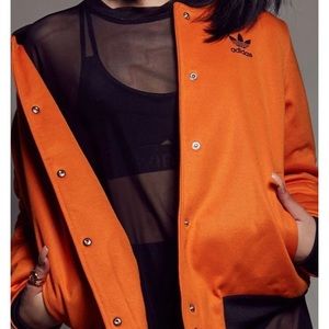New Adidas Women’s Bomber Jacket Orange Sz Medium